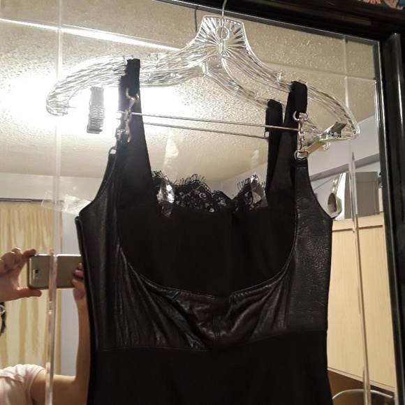 JOHN MURROUGH LEATHER+LACE DRESS - Picture 4 of 4